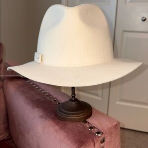 Anthropologie Cream Fedora Hat